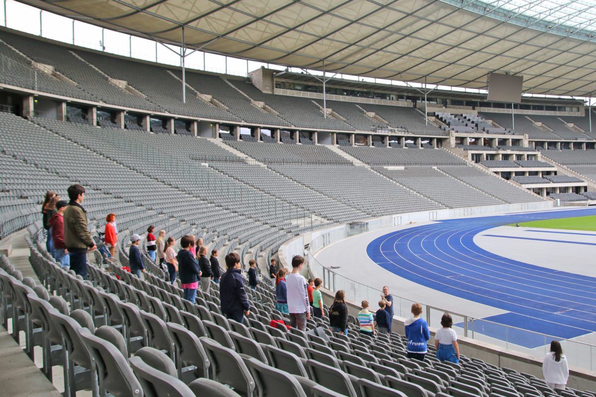 Children’s choir rehearsing in the Olympiastadion Berlin