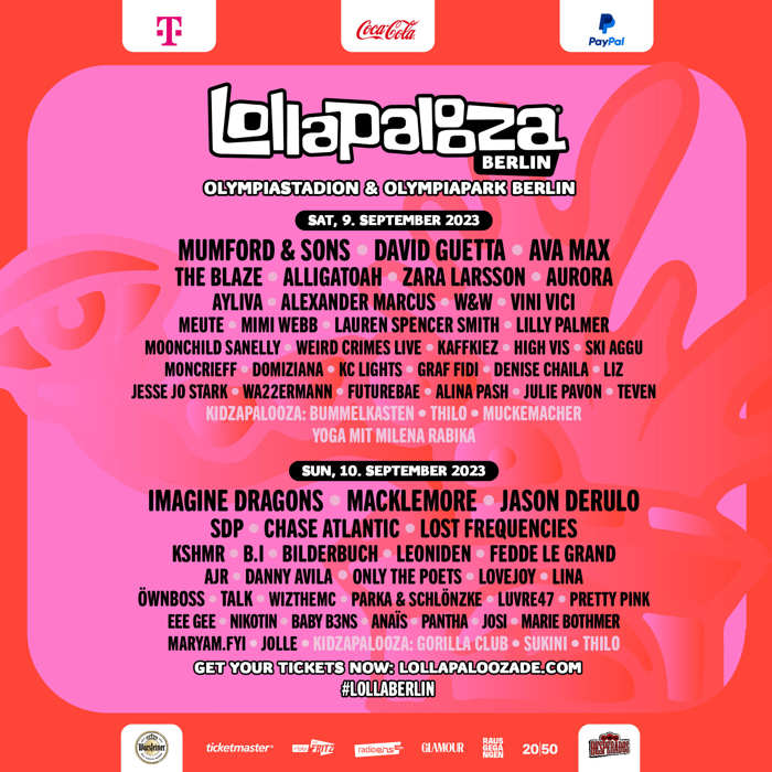 Line Up Lollapalooza Berlin 2023