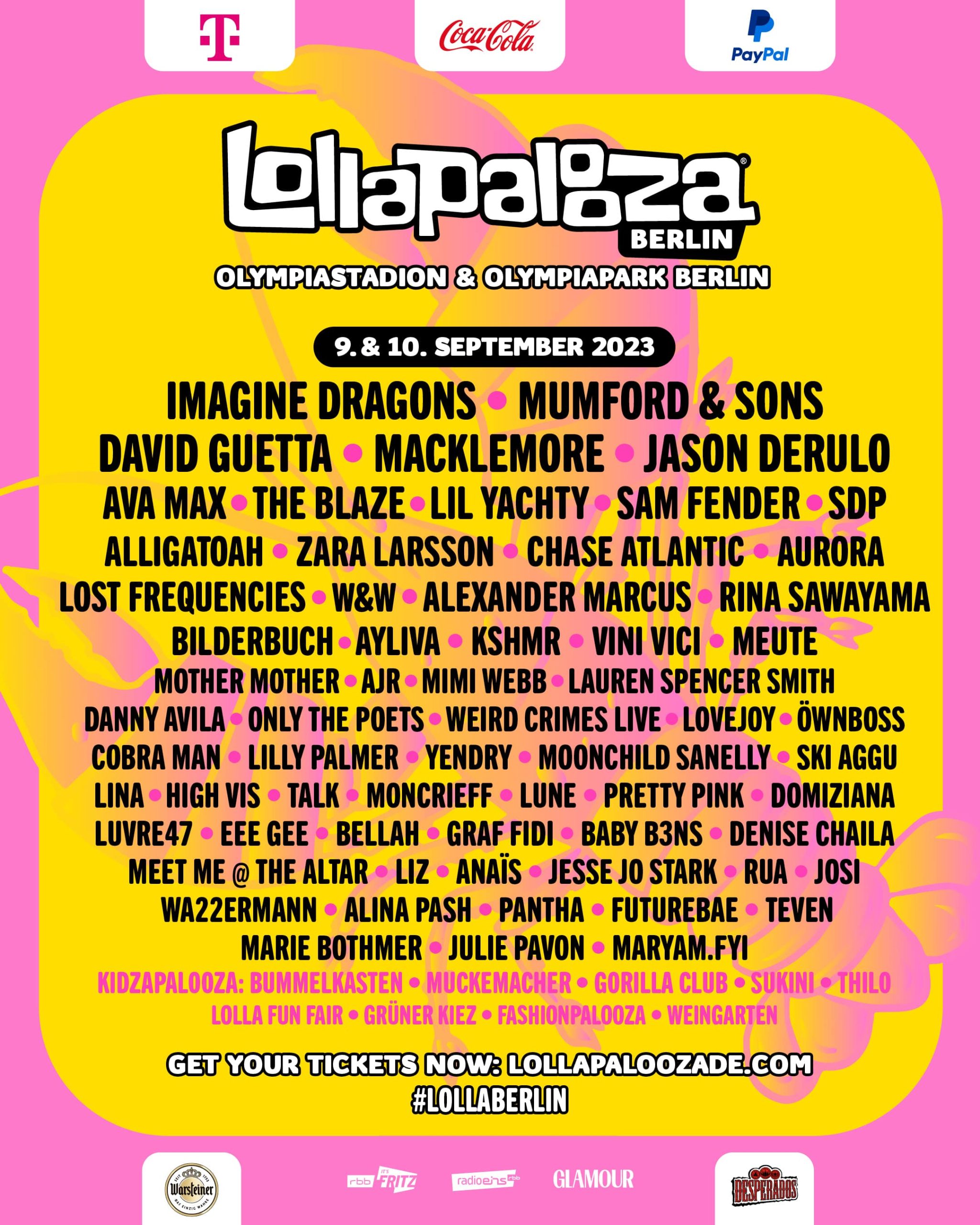Das Line-up des Lollapalooza Berlin 2023